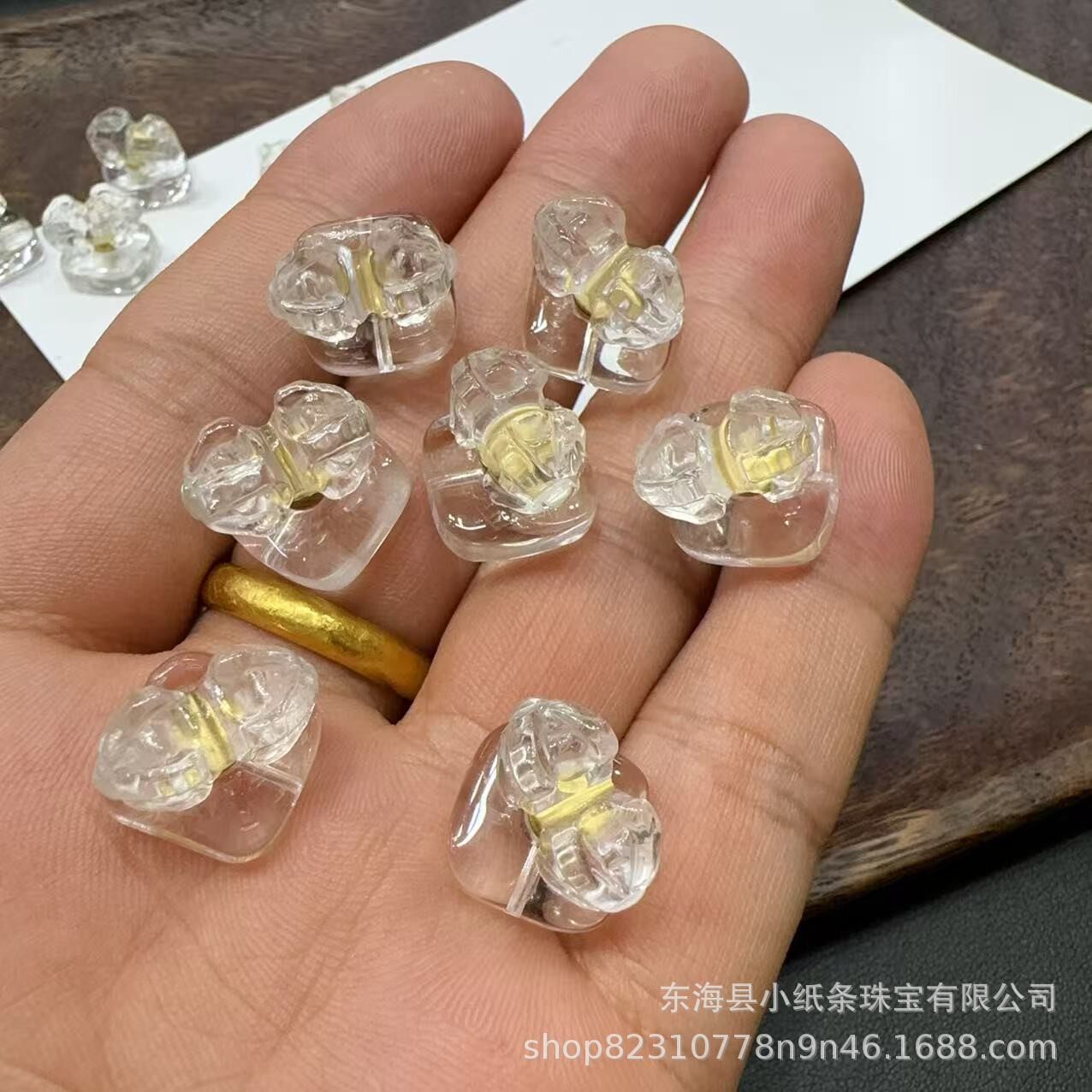 2026新款白水晶转运金刚杵diy配件手工材料手链串珠项链挂件手串