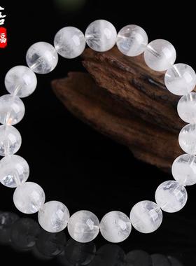 2025蓓蓓福 天然白色幽灵聚宝盆圆珠手链 千层白幽灵手串 厂家直