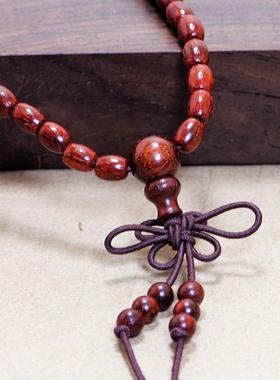 2025厂家直供小叶紫檀佛珠手链3-5mm米珠筒形女式文玩手串手饰