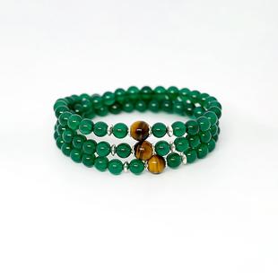 2025SHEYOO绿玛瑙手串单圈三圈森系小众治愈饰品天然虎眼石水晶手