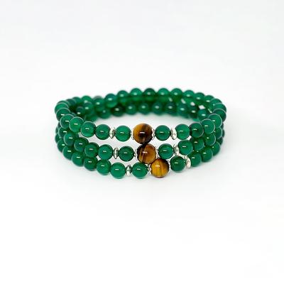 2025SHEYOO绿玛瑙手串单圈三圈森系小众治愈饰品天然虎眼石水晶手