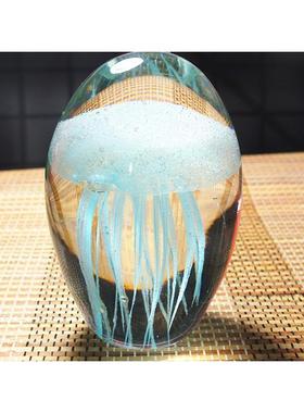 2025创意生日礼物品送闺蜜男女生玻璃发光水母水晶球夜光灯琉璃小