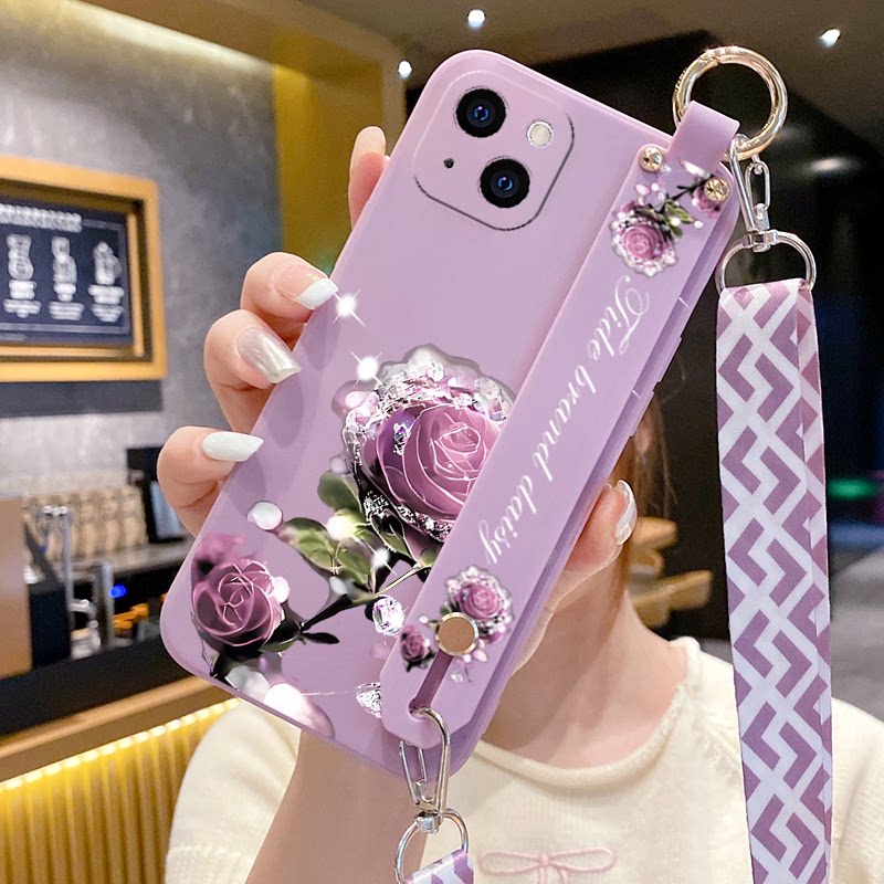 适用苹果13promax手机壳iPhone15挂绳腕带14promax个性防摔13高级感12新款11女xr软硅胶16pr