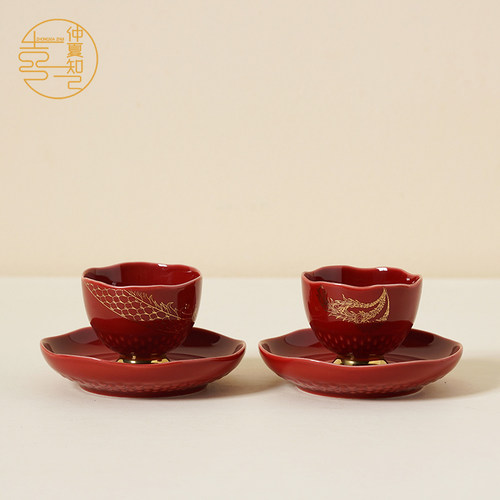 仲夏知己结婚敬茶杯套装一对