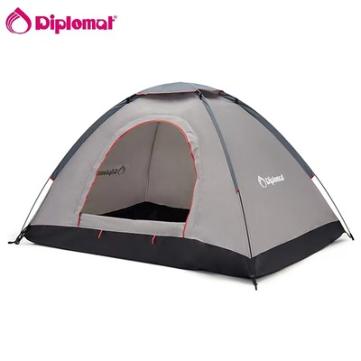 外交官户外帐篷用品野营加厚超轻便手抛帐篷郊游黑配灰DFJ-105103