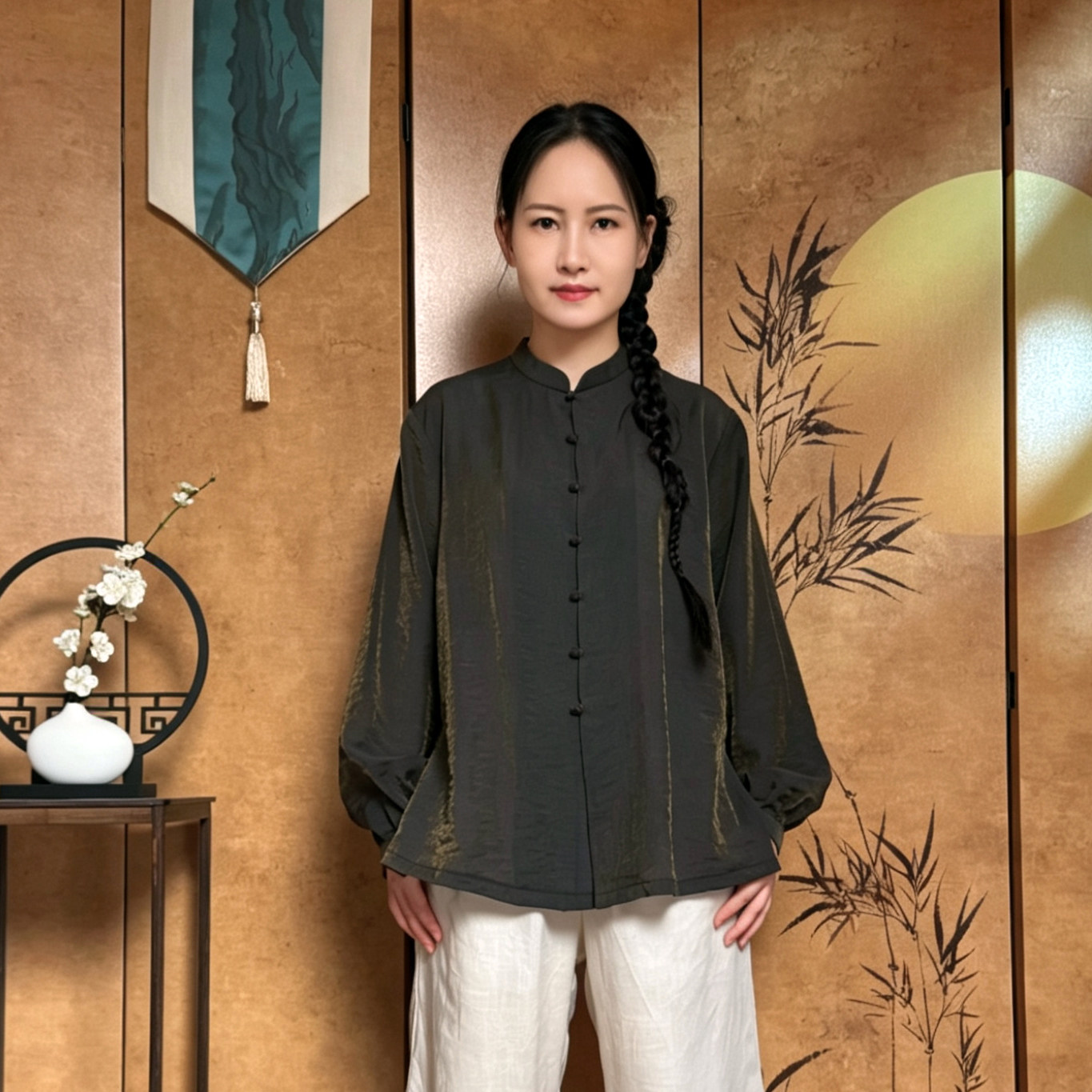 [单上衣]浮光丝 禅意新中式太极服女夏季桑蚕丝居士修行服禅修服