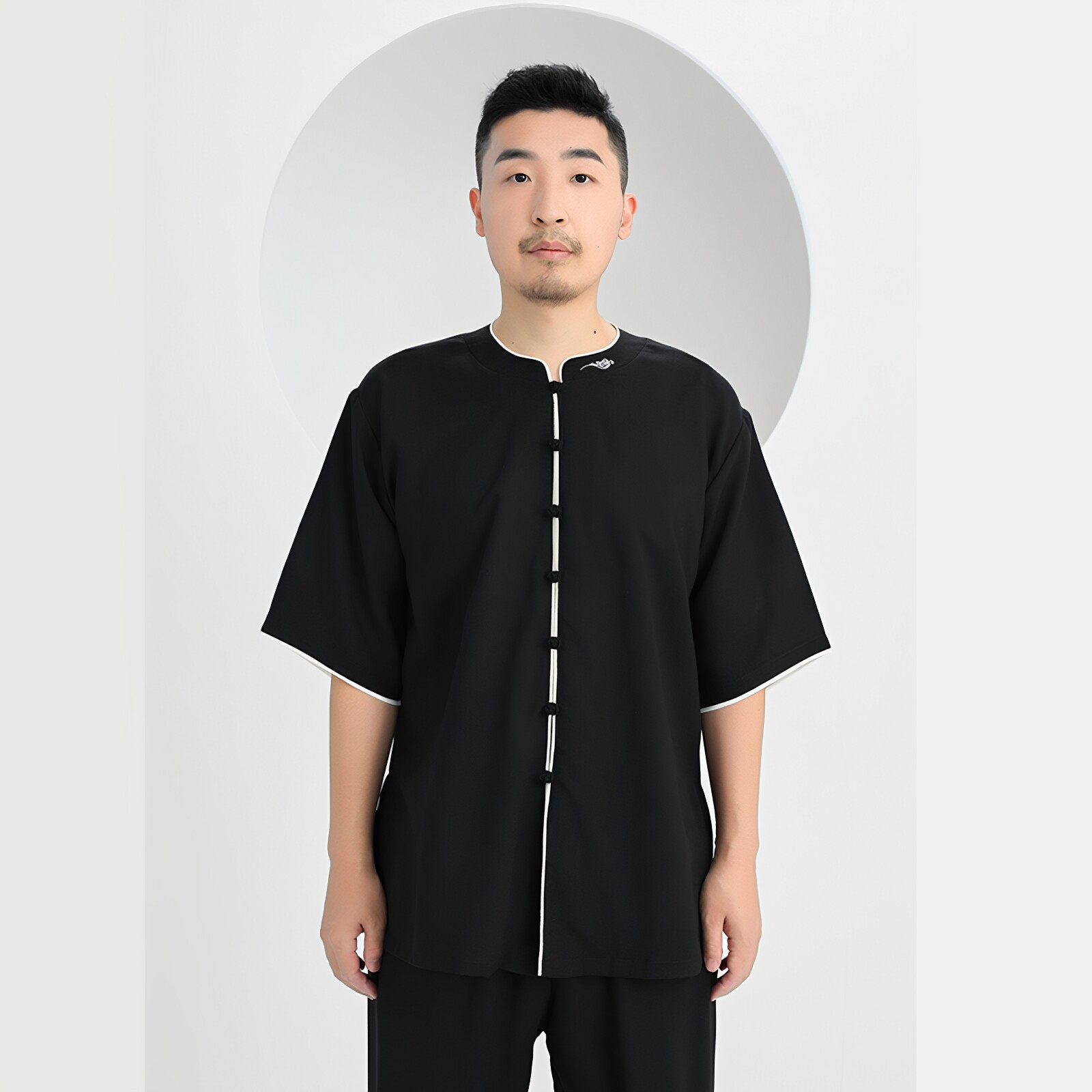 天丝锦中袖太极服套装春夏秋