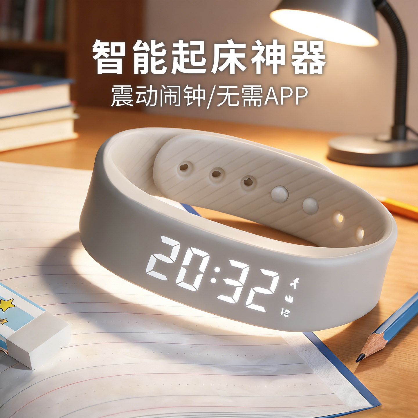 初高中学生智能闹钟手环男女款宿舍起床神器强力震动叫醒起床神器