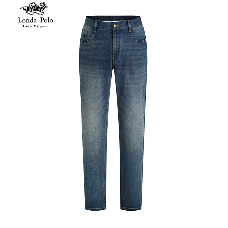 伦德保罗男装经典蓝百搭牛仔裤