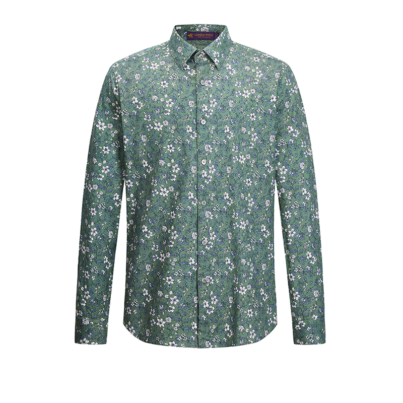 时尚碎花长袖衬衣伦德保罗