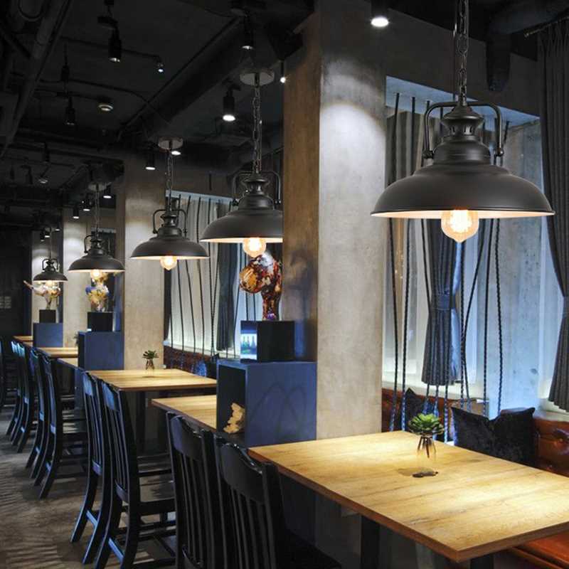 美式复古工业风锅盖吊灯个性创意酒吧台餐厅灯咖啡厅店铺商用灯罩