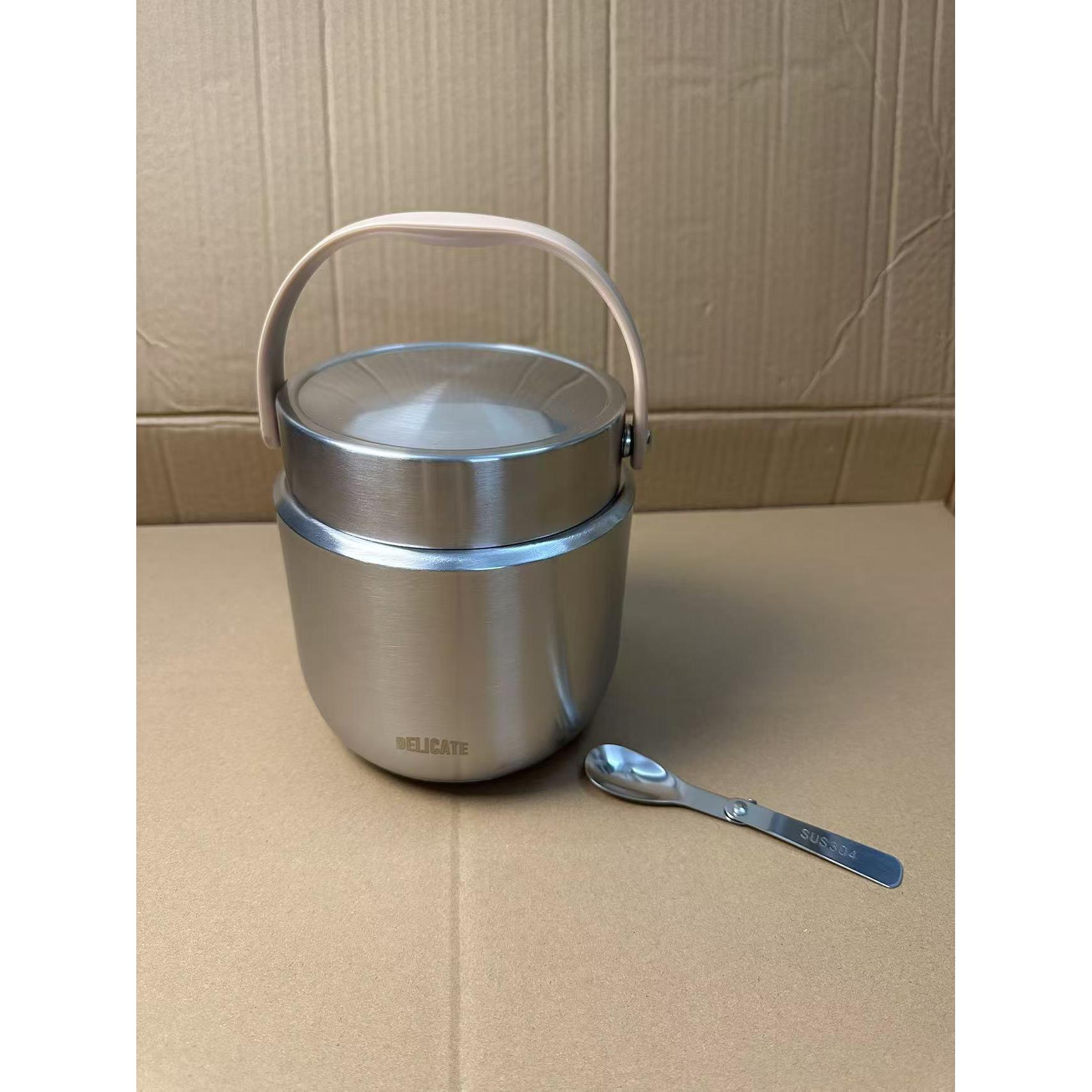 颜一好物 304不锈钢保温提锅上班族学生便携焖烧杯带饭双层便当盒