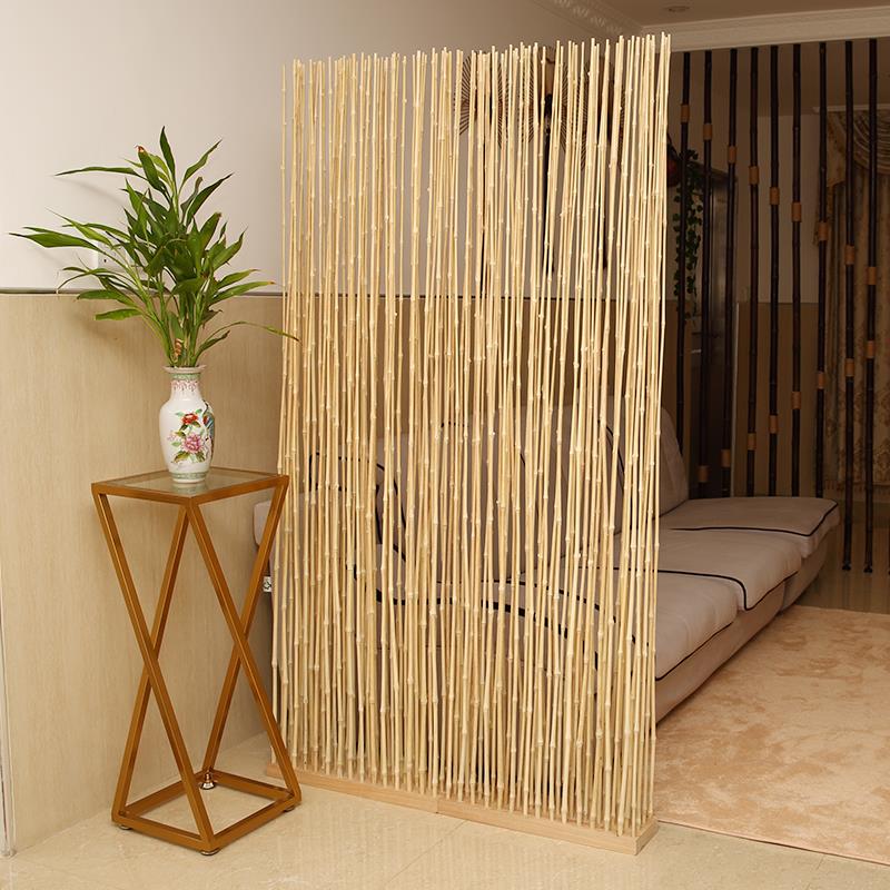 日式竹子屏风隔断客厅卧室遮挡办公室餐厅茶室装饰墙移动座屏原木