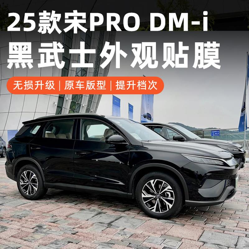 适用于 于25宋PROdmi外饰黑化贴膜装饰前杠车窗镀铬条黑武士汽车