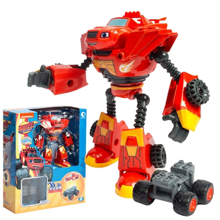 BLAZE旋风战车队大脚车飙速萨格超级变形赛车惯性滑行合金玩具车