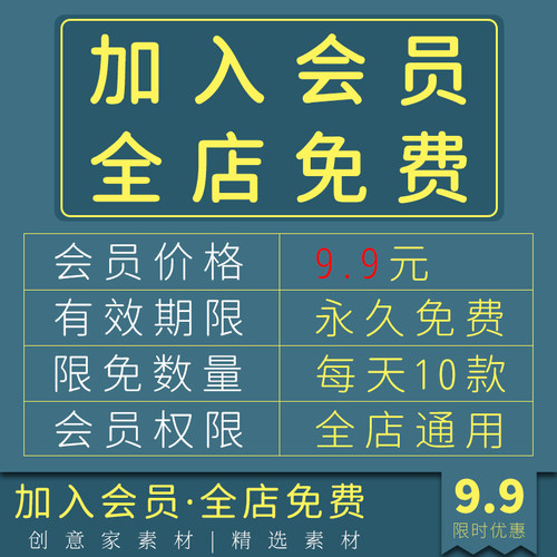 会员VIP平面设计PS笔刷procreate画笔插画海报样机AI图案绘画素材