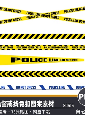 黄色警示警戒线禁止线施工防撞反光条高清PNG免扣图案设计素材