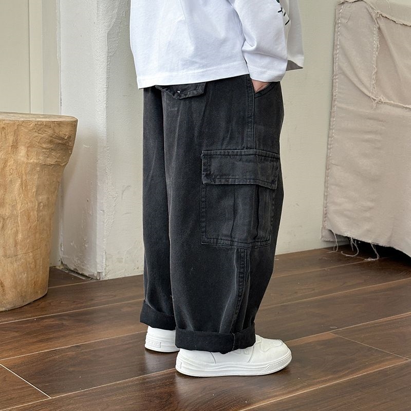童装男童春秋款牛仔裤子2024新款儿童宽松长裤工装炸街直筒裤洋气