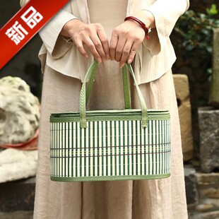 手提篮竹篮子端午粽子咸鸭蛋鸡蛋水果杨梅枇杷竹编包装礼盒