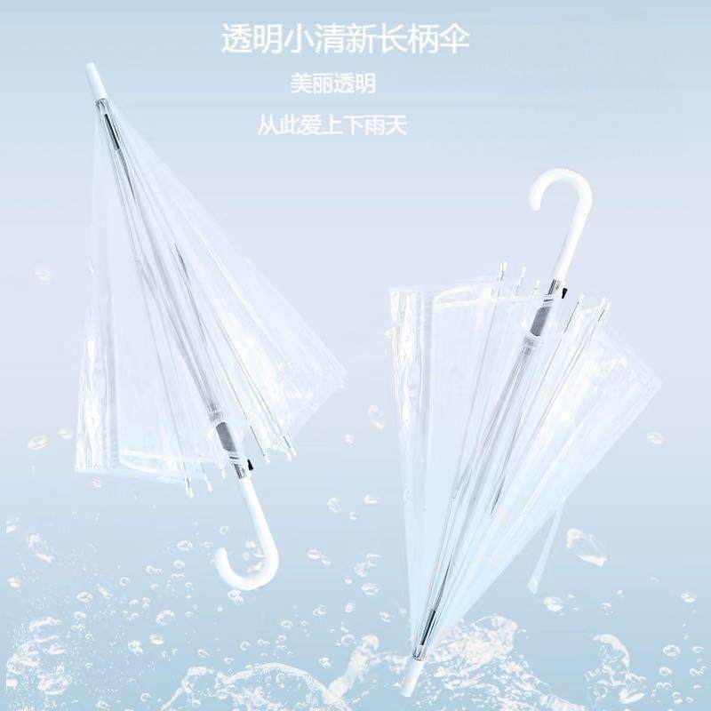 雨中花一次性透明雨伞批货长柄