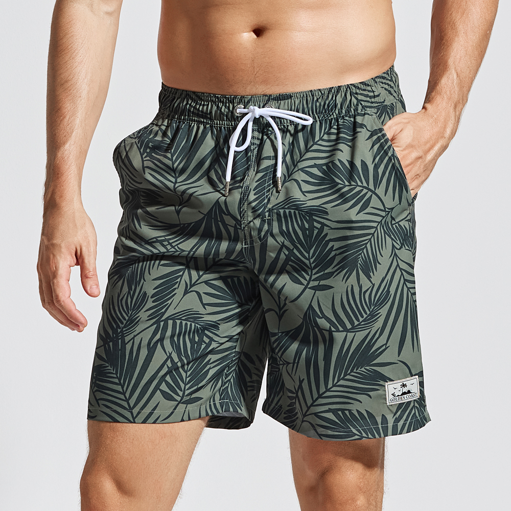 GELLA沙滩裤男速干宽松大码休闲运动健身短裤印花漂流海边花裤衩