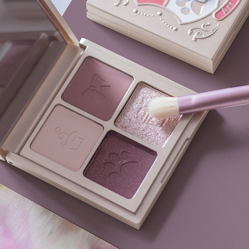贵气千金感四色眼影紫色小烟熏哑光珠光纯欲烟灰粉紫棕小众眼影盘