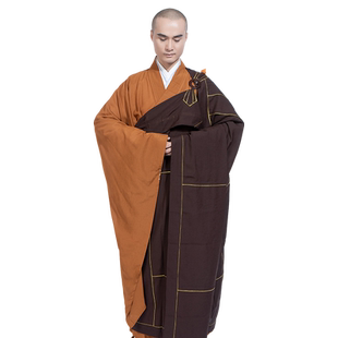 缎梵僧服金边法衣七忏衣祖衣七衣海青法师搭衣僧人僧袍祖衣袈裟男
