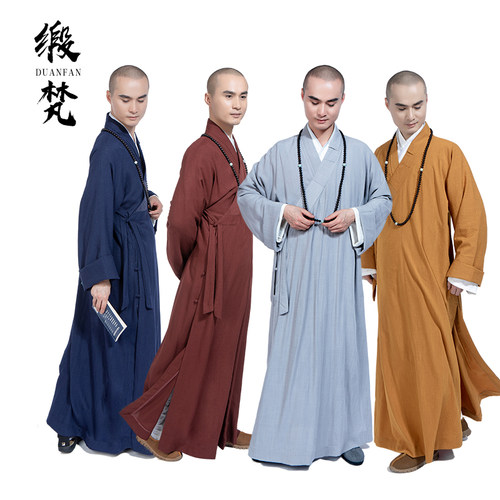 缎梵棉麻僧服大褂长褂秋季可定制