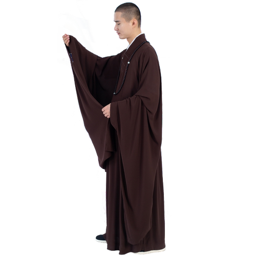 缎梵冰丝广袖海青居士服夏季款僧侣长袍僧服海清服大褂男女同款