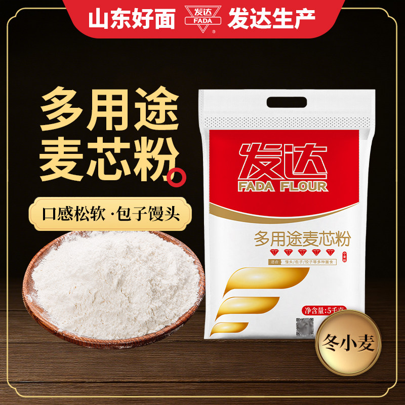 山东发达面粉五钻多用途麦芯粉20斤中筋粉包子馒头家庭装家用面粉,粮油调味/速食/干货/烘焙,面粉/食用粉,淘宝优惠券,粉丝福利购,淘宝优惠卷