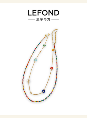 度假风多巴胺彩色锆石串珠项链