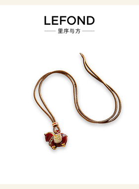 轻奢锆石红色滴油马上有钱毛衣链