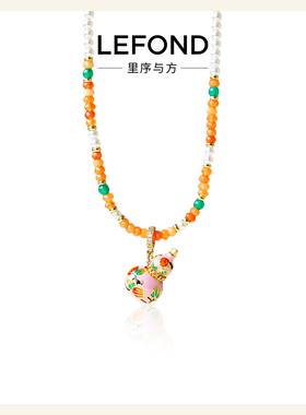 新中式滴油葫芦天然石毛衣链女