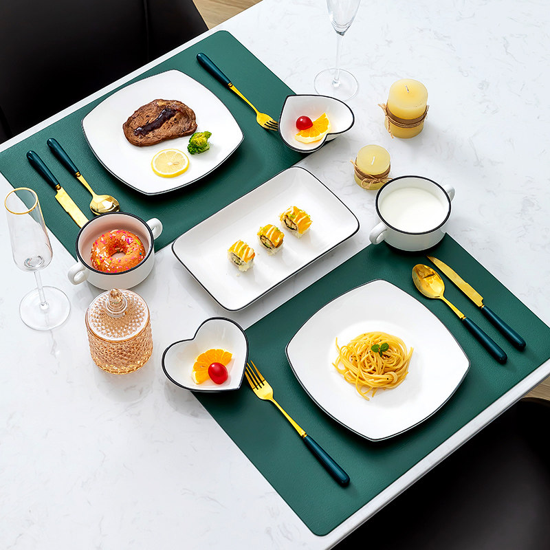 西式家用牛排餐盘组合刀叉套装网红西餐餐具拼盘餐具早餐陶瓷盘子