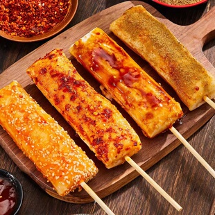 脆皮年糕网红小吃半成品可煎油炸烧烤速食韩式年糕条安徽特产