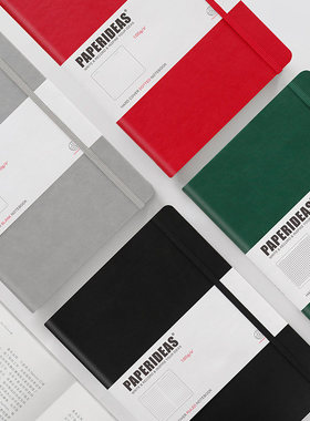 皮面绑带本B5笔记本带页码商务办公记事本简约isn风横线方格空白点阵学生手账本记录本商务定做企业定制logo