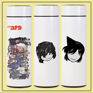 2024新款名侦探柯南保温杯工藤新一小兰男女情侣一对智能显示温度