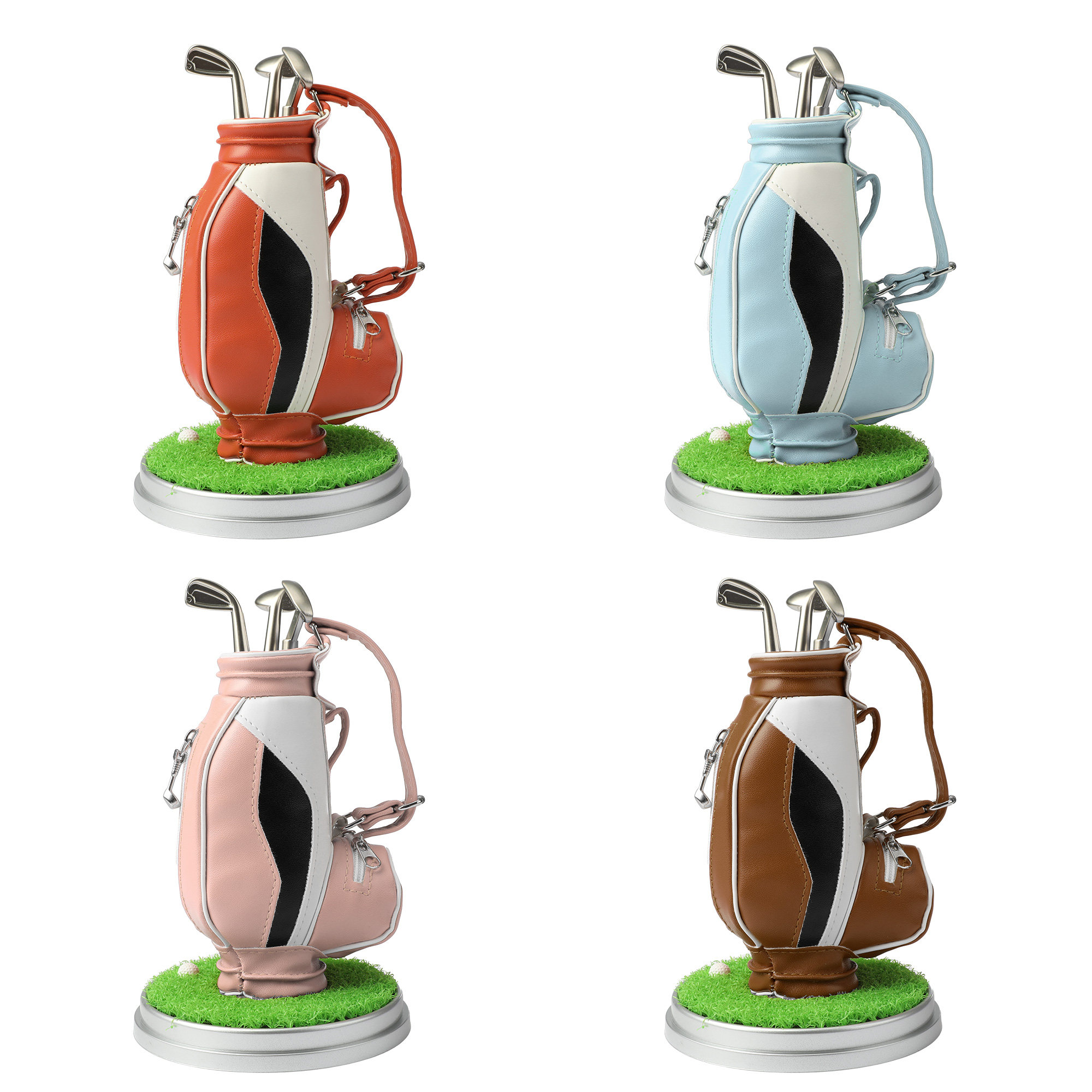 新高尔夫球包笔筒带草垫创意礼品 办公桌面摆件文具套装家居装饰,运动/瑜伽/健身/球迷用品,高尔夫球杆,淘宝优惠券,粉丝福利购,淘宝优惠卷