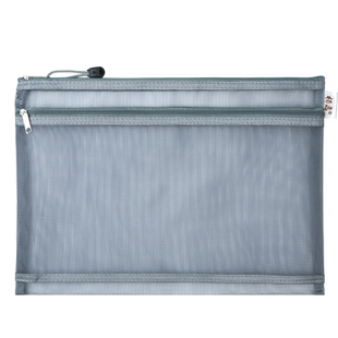 A4透明双层网纱文件袋档案袋学生用试卷收纳袋女文件袋笔袋拉链袋网纱资料袋补习袋试卷分类袋资料收纳袋a5