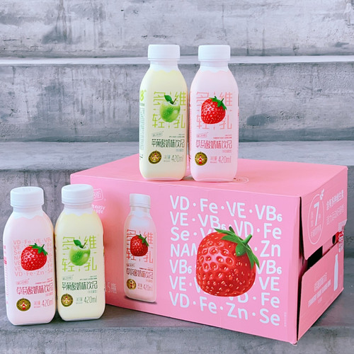 第28街草莓/苹果酸奶味饮品420ml*5瓶下午茶办公室休闲饮料