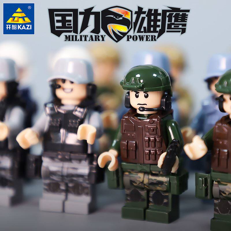 开智84154国力雄鹰人仔武器侦察兵坦克组装模型男孩拼装积木玩具