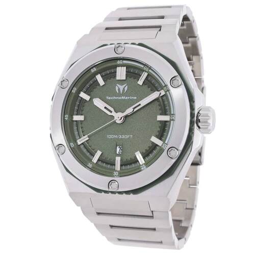 Technomarine TM 416075珊瑚橄榄色绿色表盘45 mm男士手表