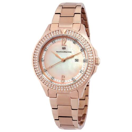 Technomarine TM 826009 Luna粉色白色表盘33 mm女士手表
