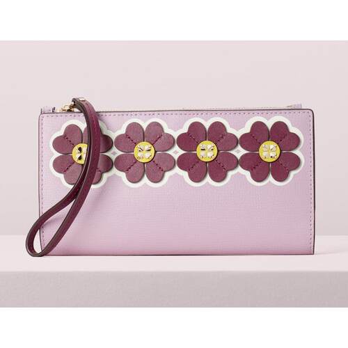 kate spade New York sylvia clover applique大号长款手拿钱包