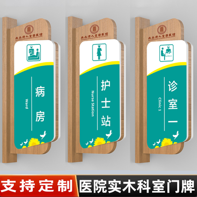 实木加厚可更换医院科室牌定制