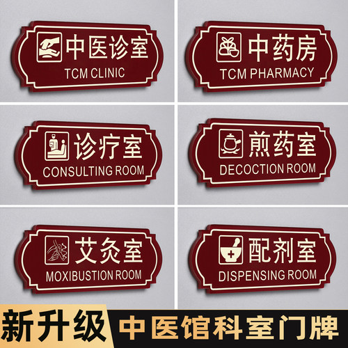 中医诊室科室门牌定制