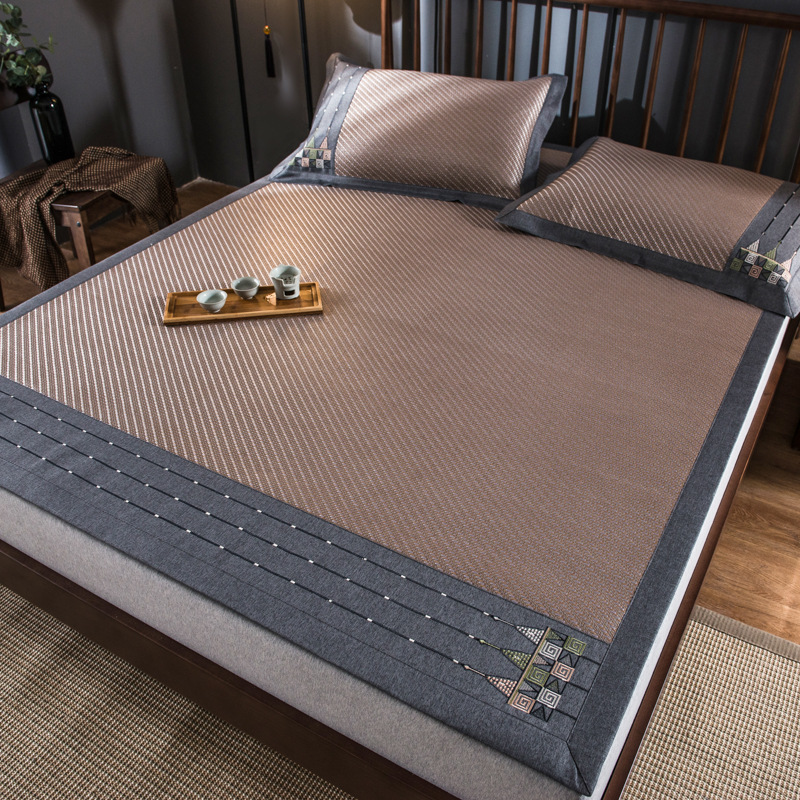 加厚高端冰藤席三件套冰丝凉席折叠软式1.5m空调席双人1.8m软席子