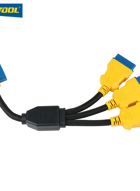 OBD2一分二一分三转接线加强尼龙汽车obd延长线一拖二分线器16芯