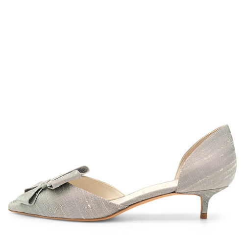 蝴蝶结小香风单鞋尖头气质高跟鞋