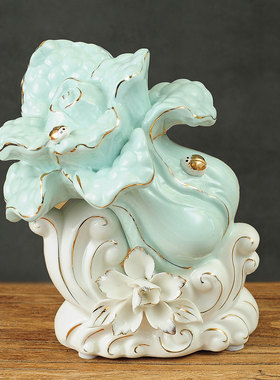 客厅白菜摆件创意家居装饰品新中式陶瓷工艺品玄关隔断电视柜摆设